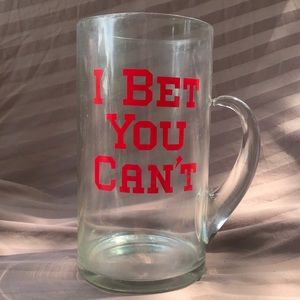 Hipster Man Cave Classic 1970’s I Bet You Can’t Beer Mug